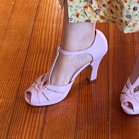 ModCloth Pink T-Strap Platform Rockabilly Heels - Picture 14 of 16